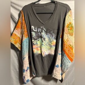 Colorful Kantha Upcycled Blondie Graphic T-Shirt